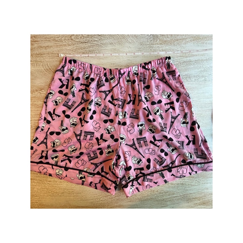 Karl Lagerfeld Small Pajama Set Womens Pink Paris Graphic Short Sleeve PJ Set - Picture 4 of 7